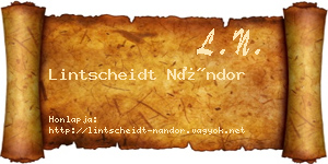 Lintscheidt Nándor névjegykártya
